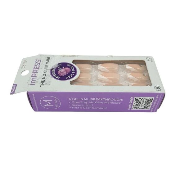 Impress So French Press On Nails No Glue Coffin Medium 30 Count Rhinestone New - Picture 6 of 12